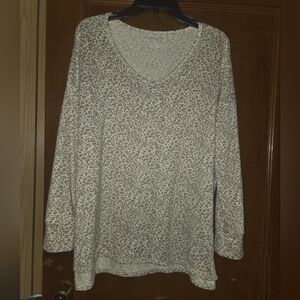 American Eagle Outfitters Cream Leopard Long Sleeve Top